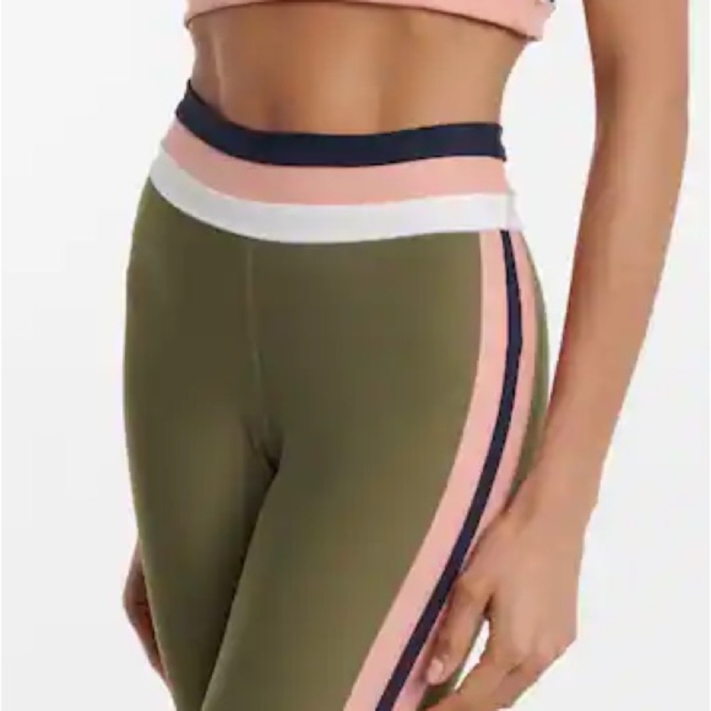 Papillon high-rise striped leggings